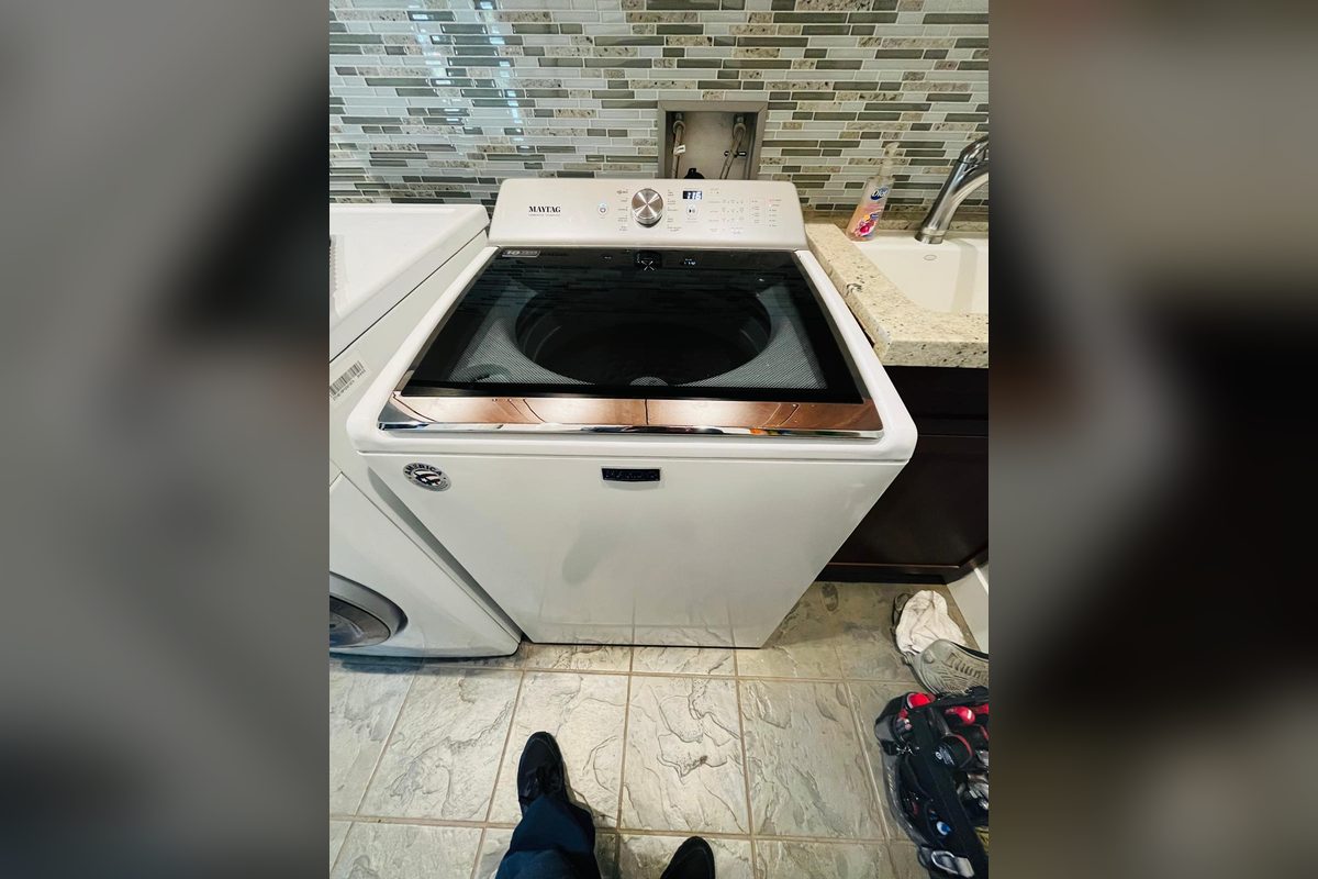 Maytag top-load washer at a repair call by Appliance Repair Indio, CA