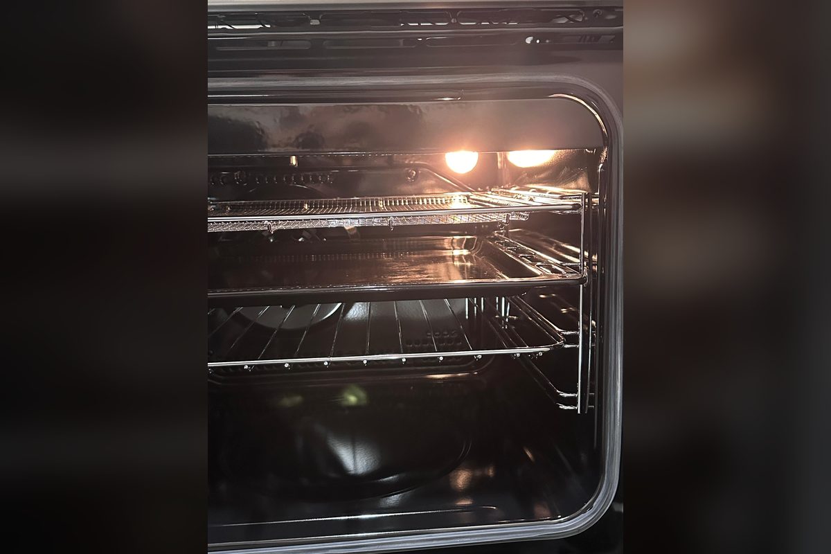 Oven heating with racks and lights working after a repair by Appliance Repair Indio, CA